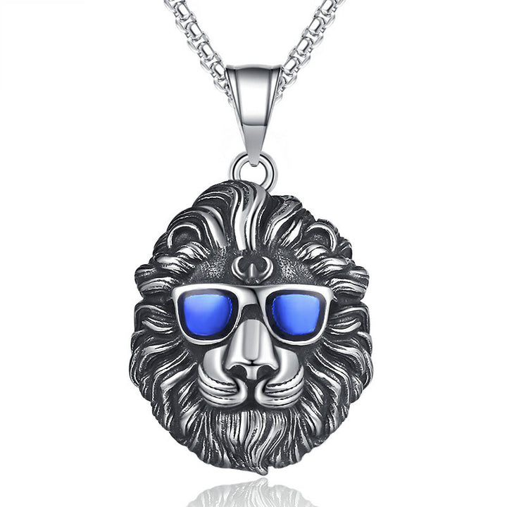 Lion necklace with sunglasses