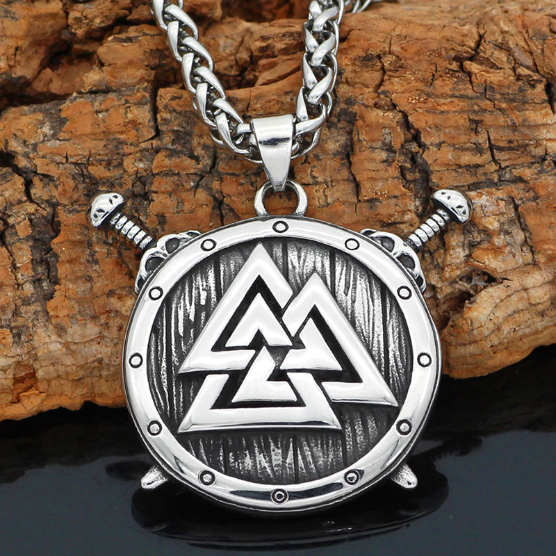 Viking Triangle Rune Pendant Necklace
