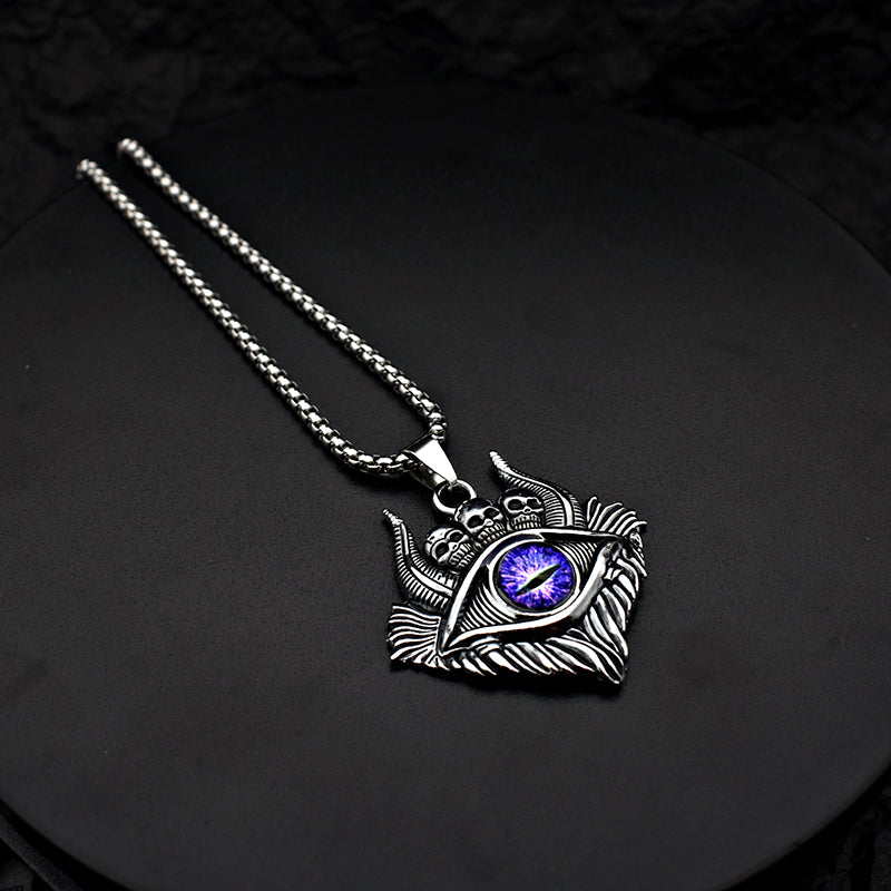 Vintage Evil Eye Skull Necklace