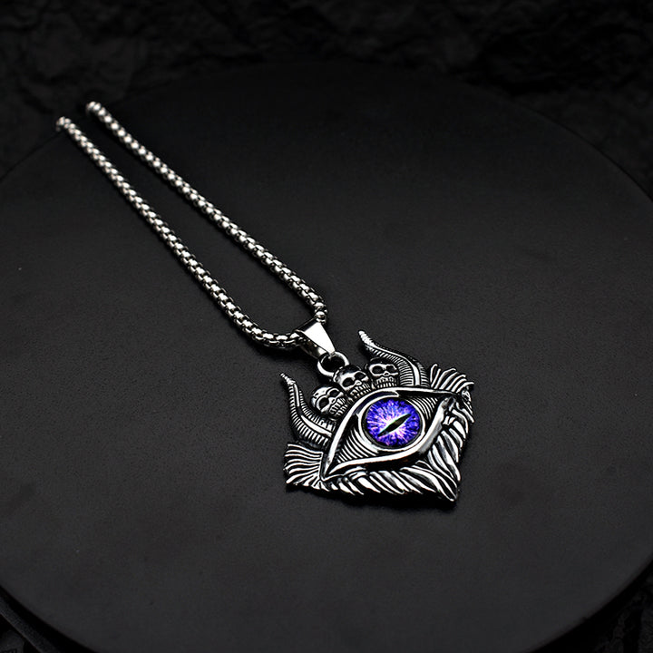 Vintage Evil Eye Skull Necklace