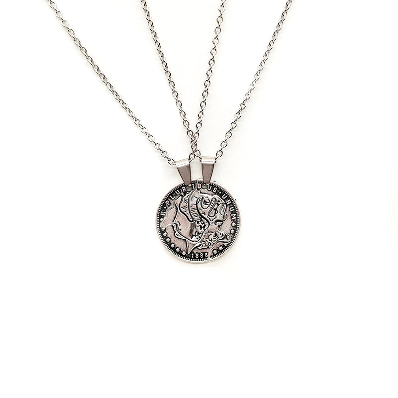 Deer puzzle couple necklace