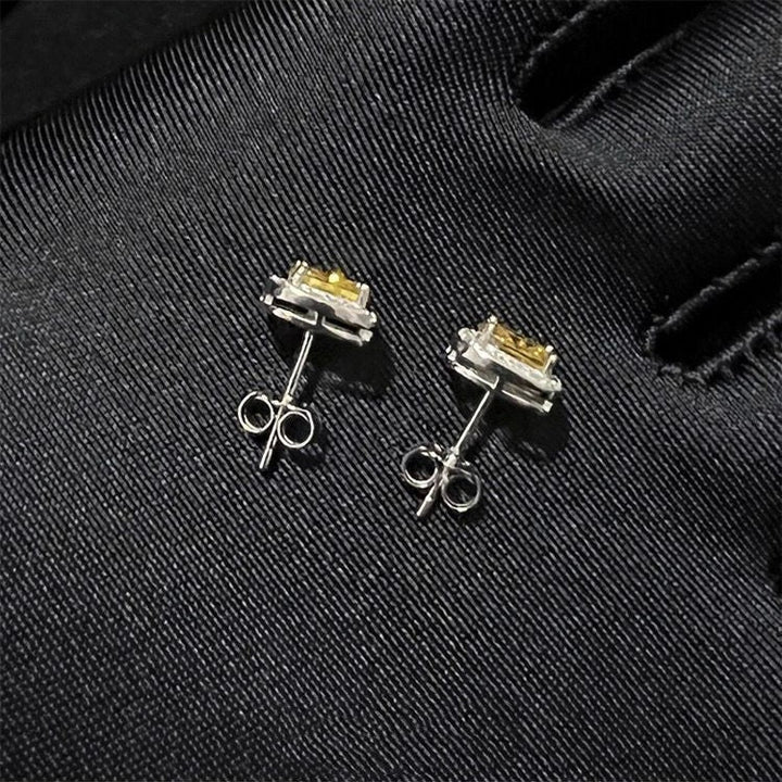 square diamond stud earrings