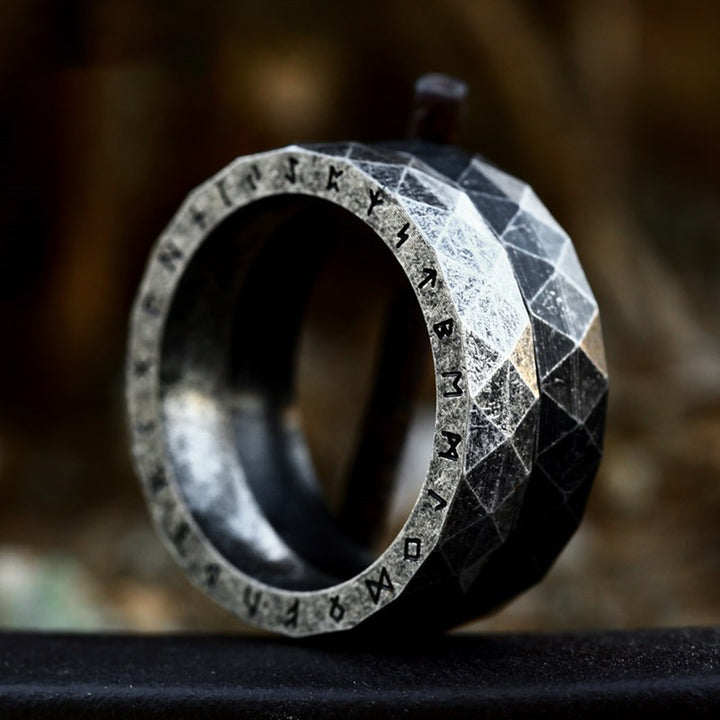 Viking rune rhombus ring