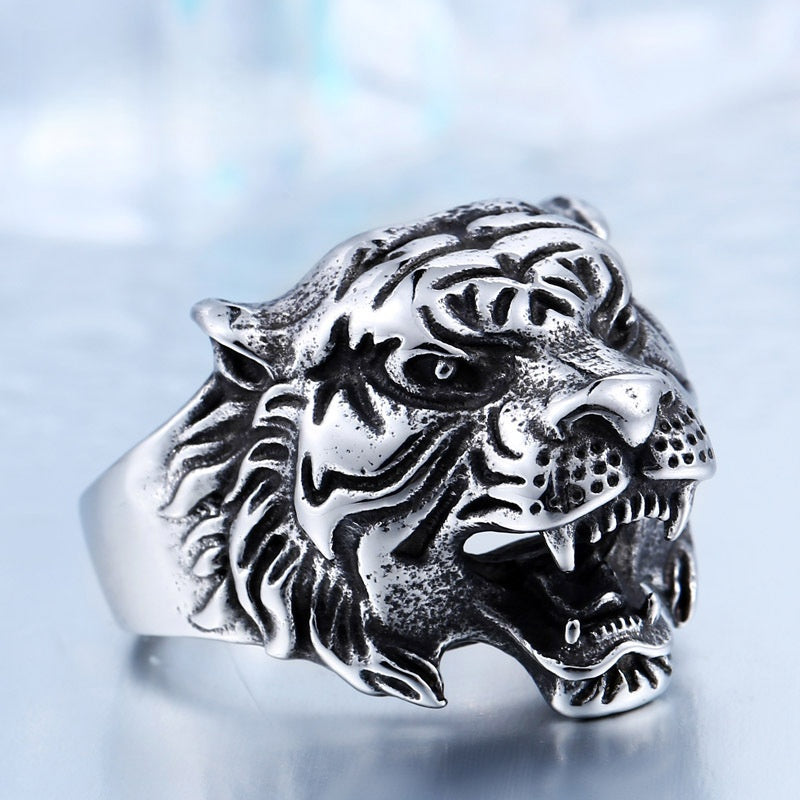 Roaring Tiger Head Ring