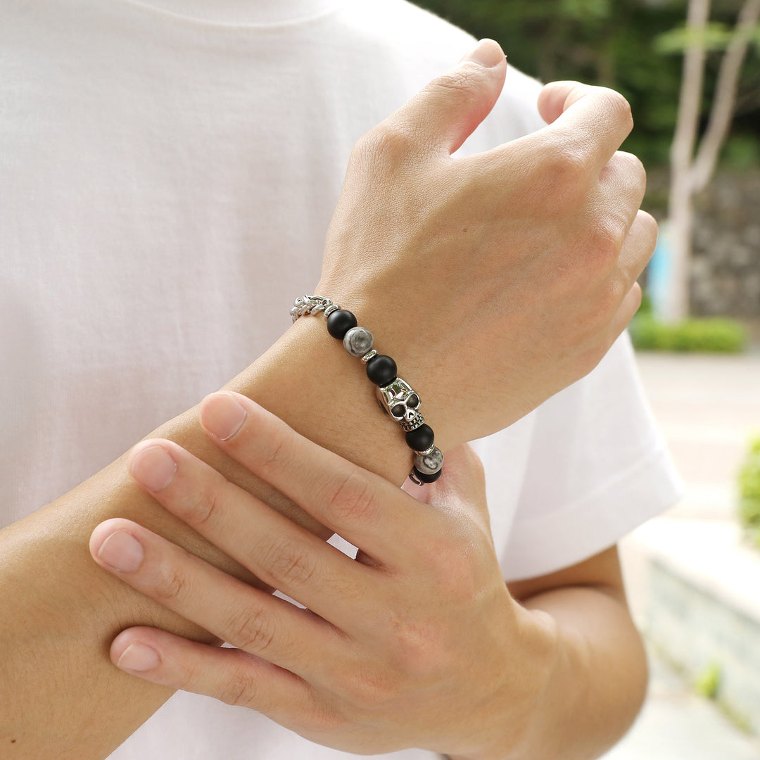Skull Agate Bracelet