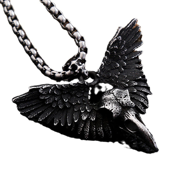 Viking Raven Skull Necklace