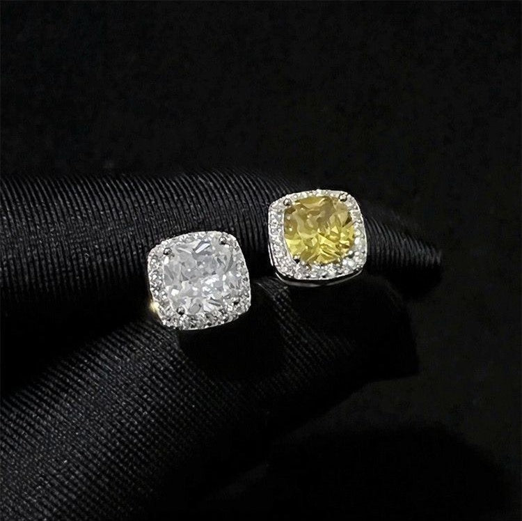 square diamond stud earrings