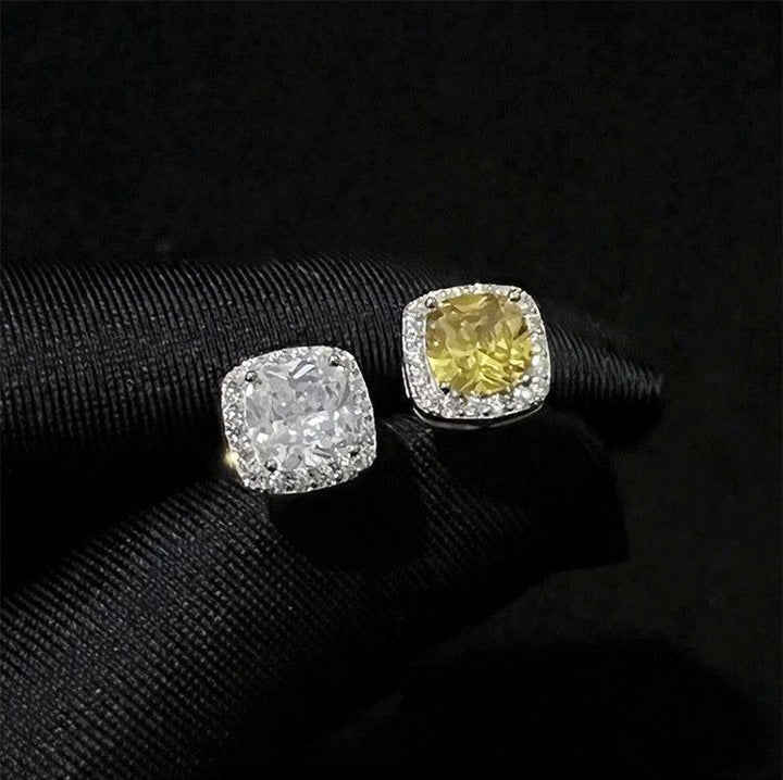 square diamond stud earrings