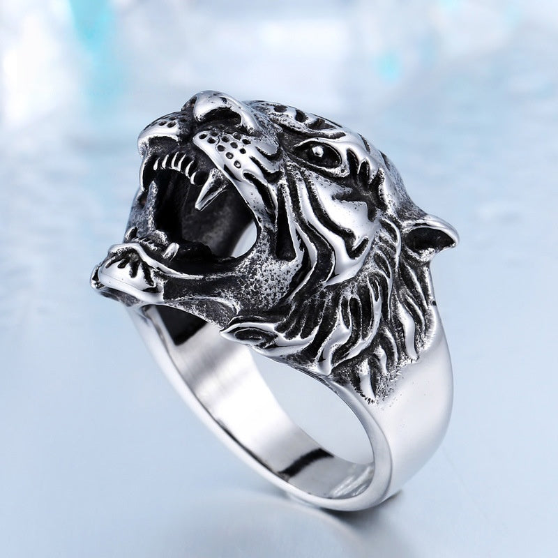 Roaring Tiger Head Ring
