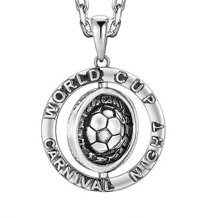 Rotatable football hoop necklace
