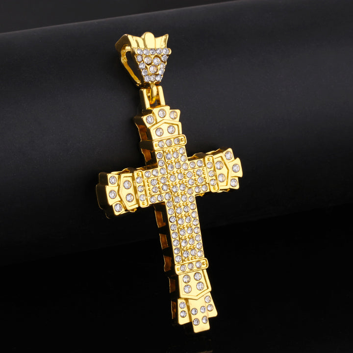Vintage Diamond-Set Cross Pendant