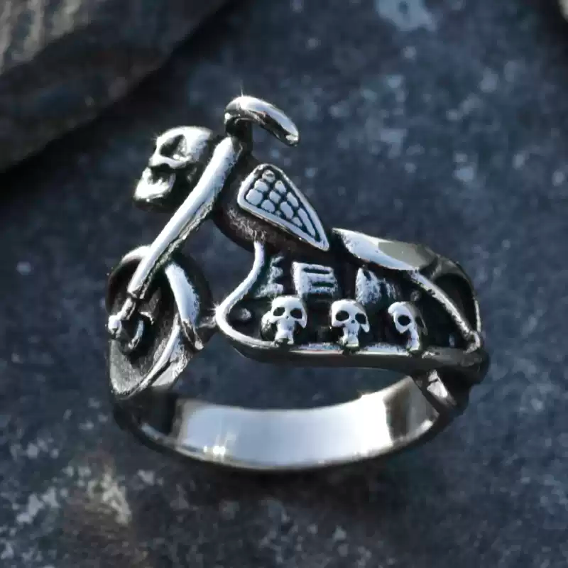 Skull Motorcycle Ring
