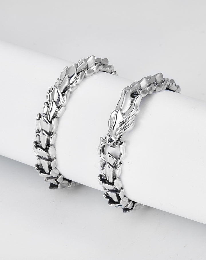 Sterling Silver Dragon Bone Bracelet