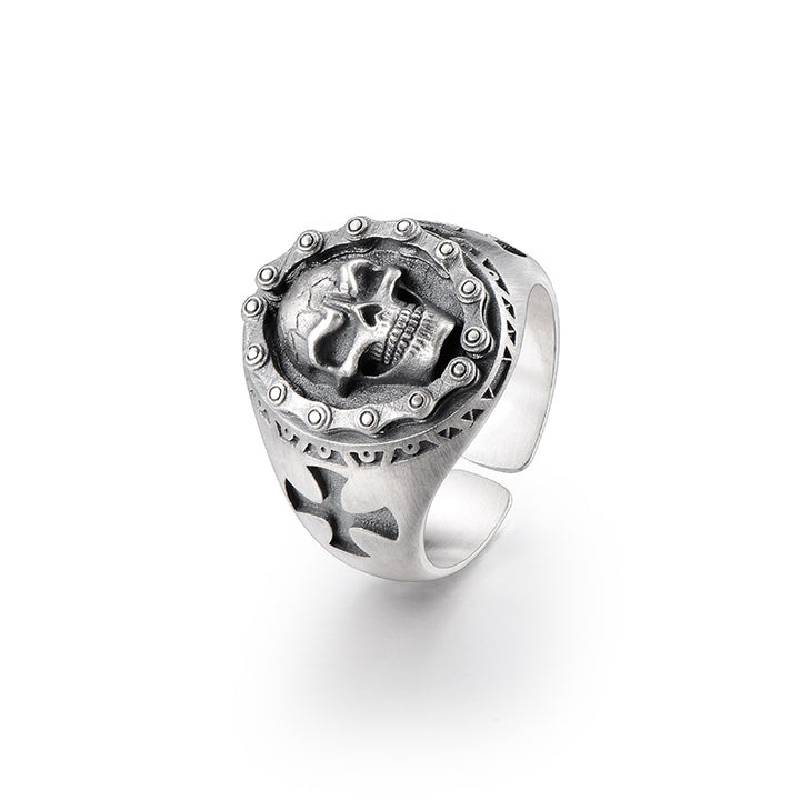 Chain skull ring