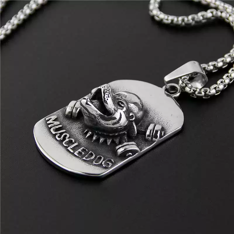 3D Sports Muscle Dog Necklace