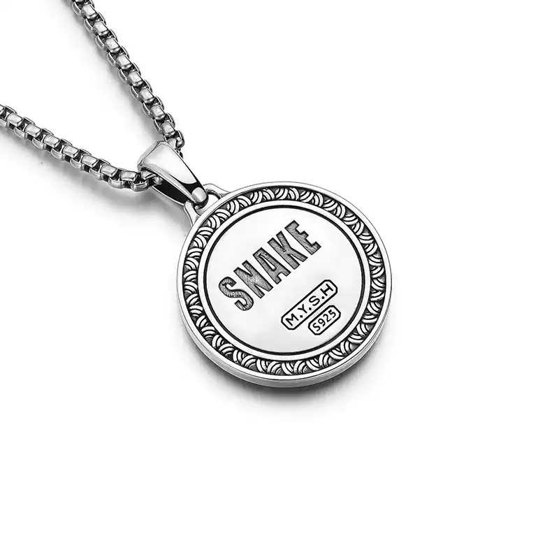 Mobius Twin Viper Medal Necklace