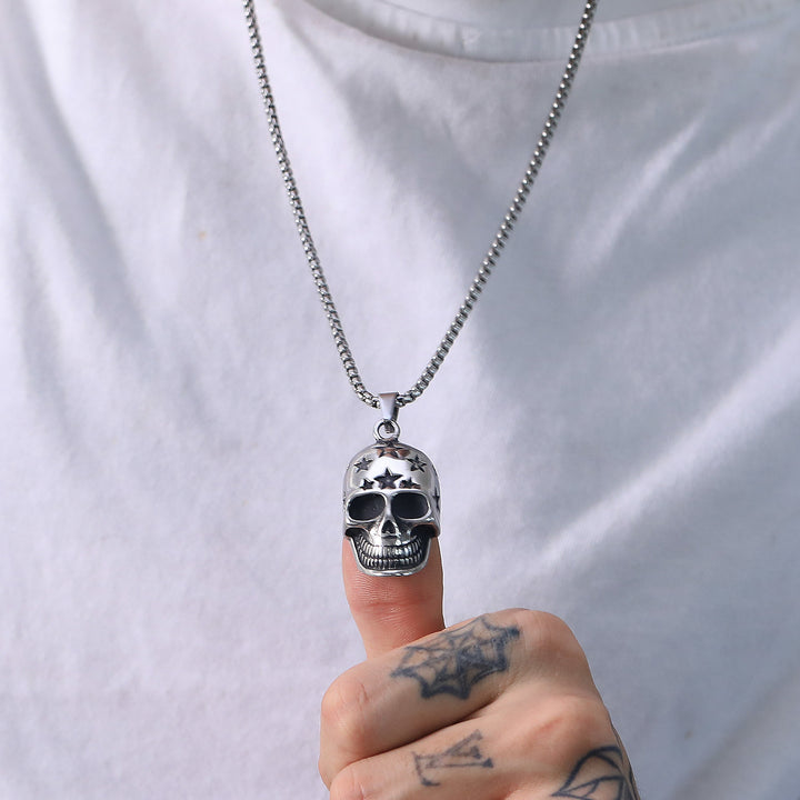 Star-Accented Skull Necklace