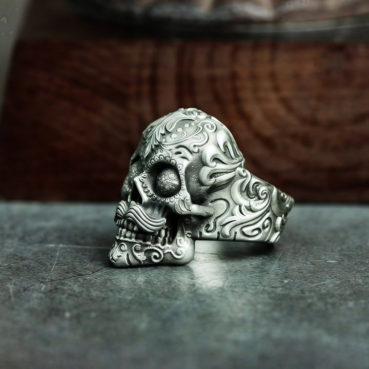 Vintage "Mustachioed Skull" Ring