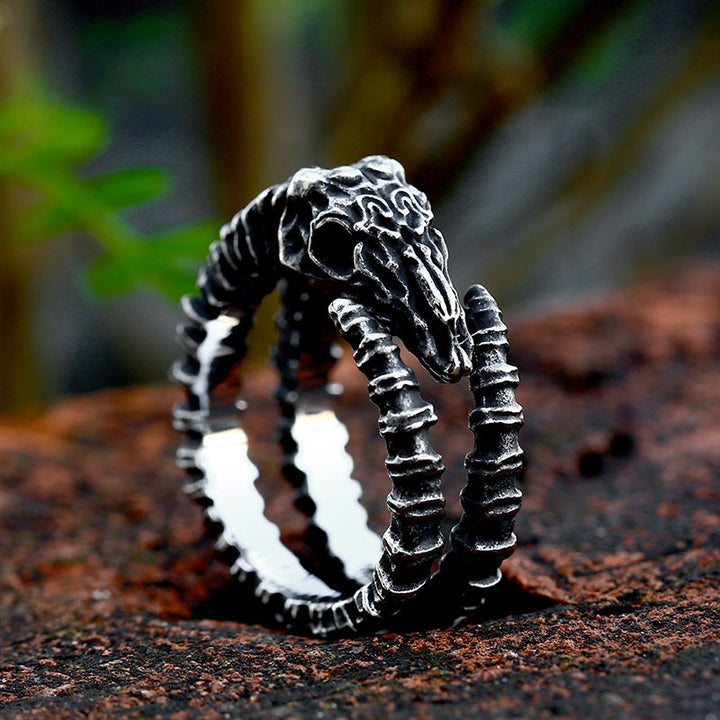 Satanic Ram Skull Ring