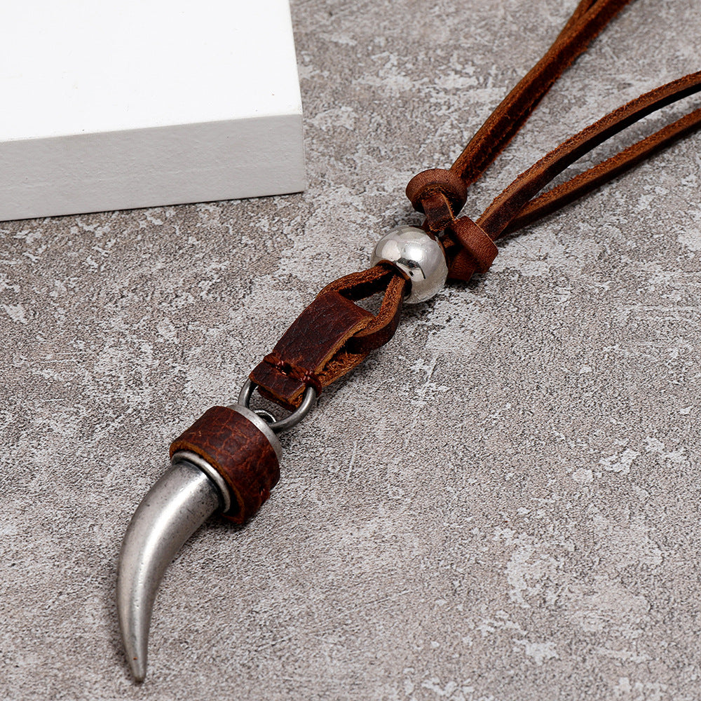 Metal wolf tooth necklace