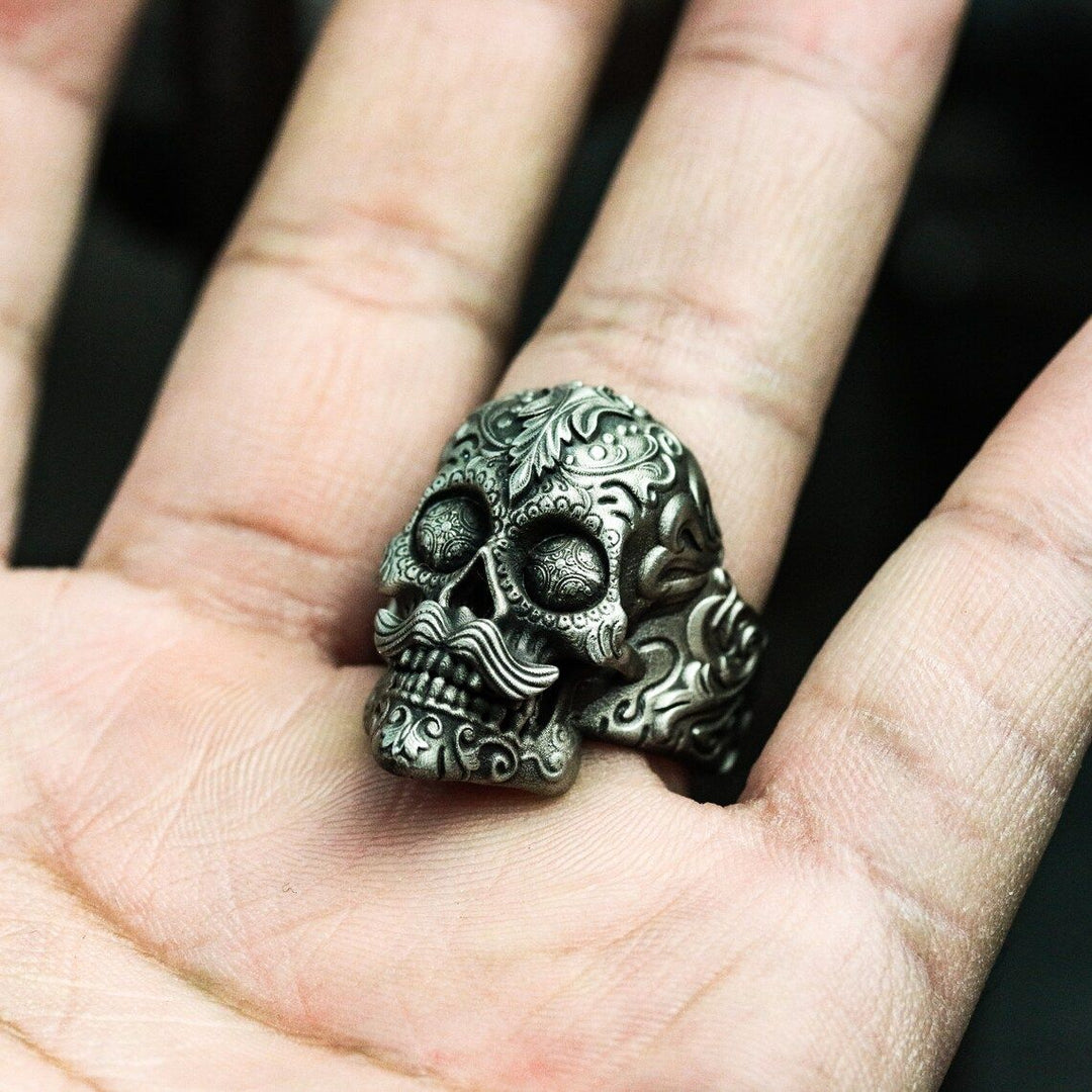 Vintage "Mustachioed Skull" Ring