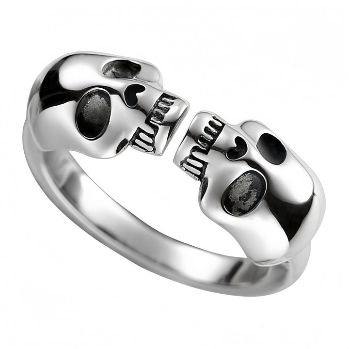Double-Skull Open Ring