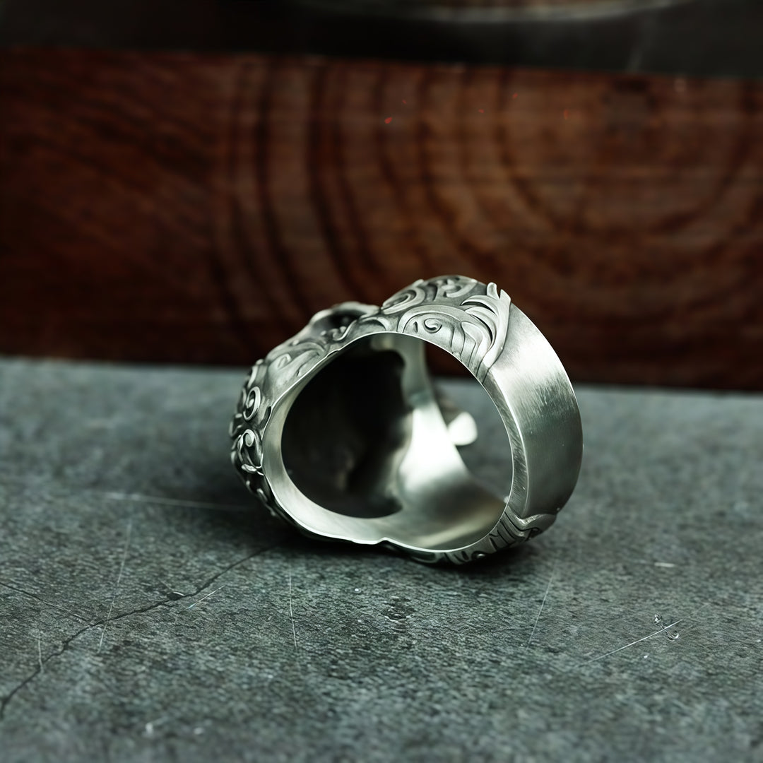 Vintage "Mustachioed Skull" Ring