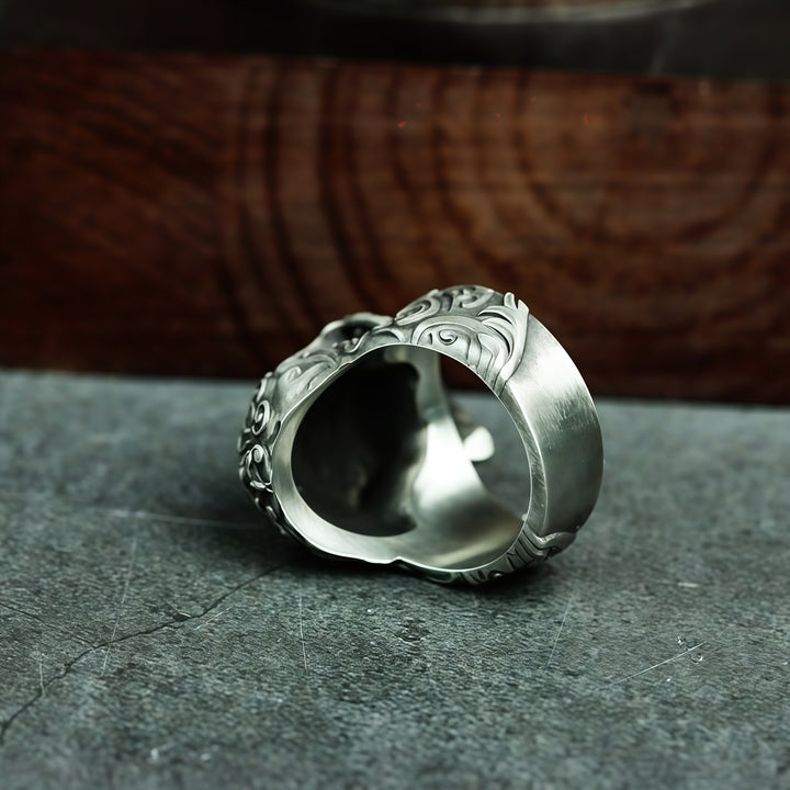 Vintage "Mustachioed Skull" Ring