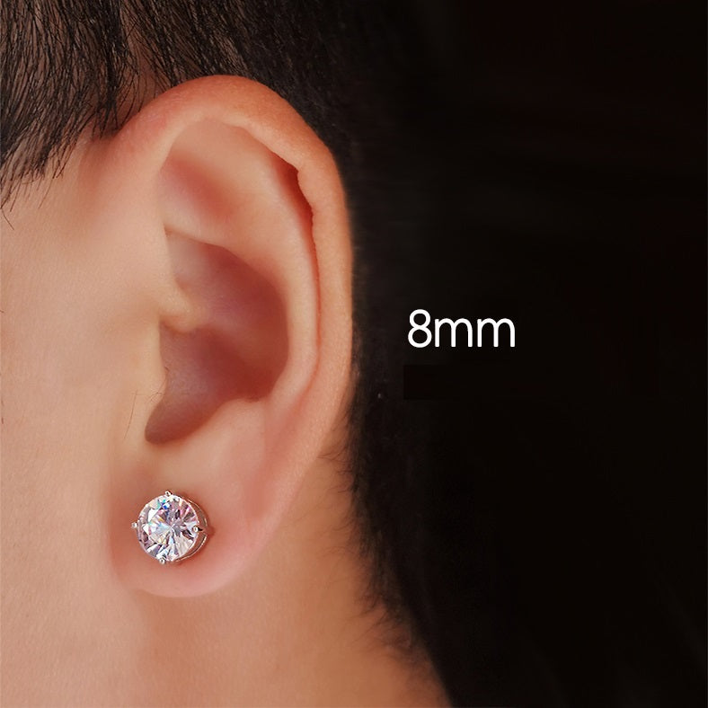 Magnetic diamond earrings non-pierced