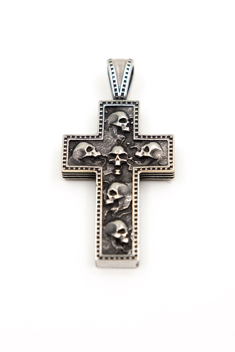 Skull Tombstone Cross Necklace
