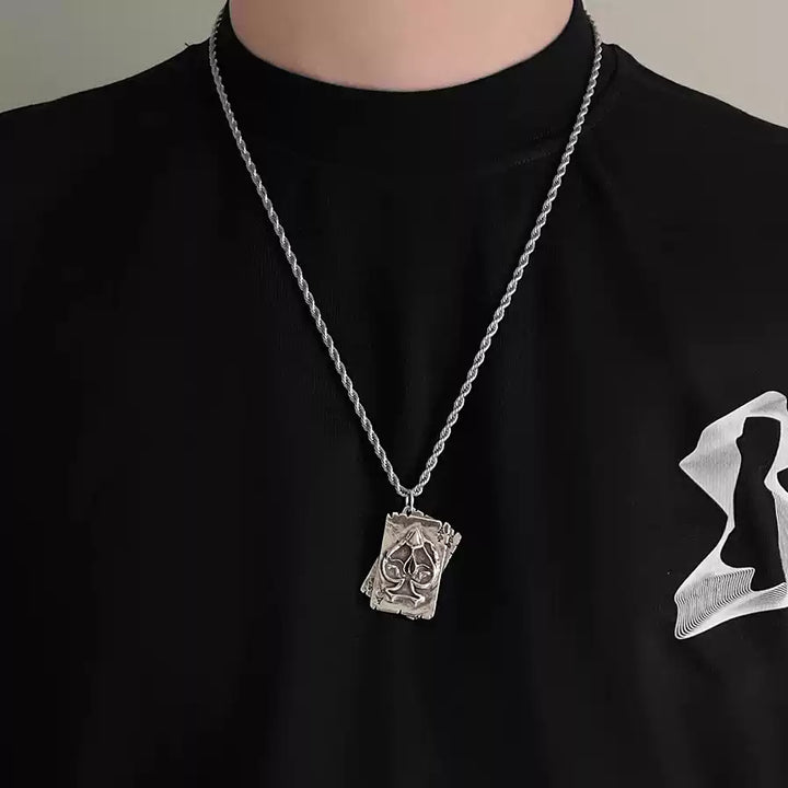 Ace of Spades Playing Card Necklace