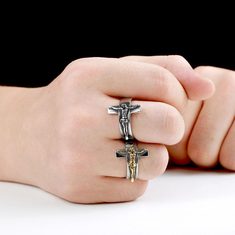 Vintage Jesus Crucifixion Ring