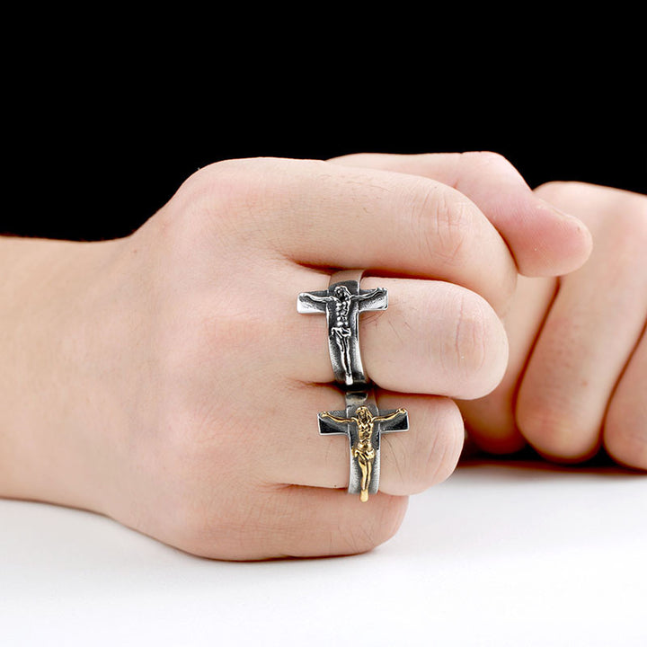 Vintage Jesus Crucifixion Ring