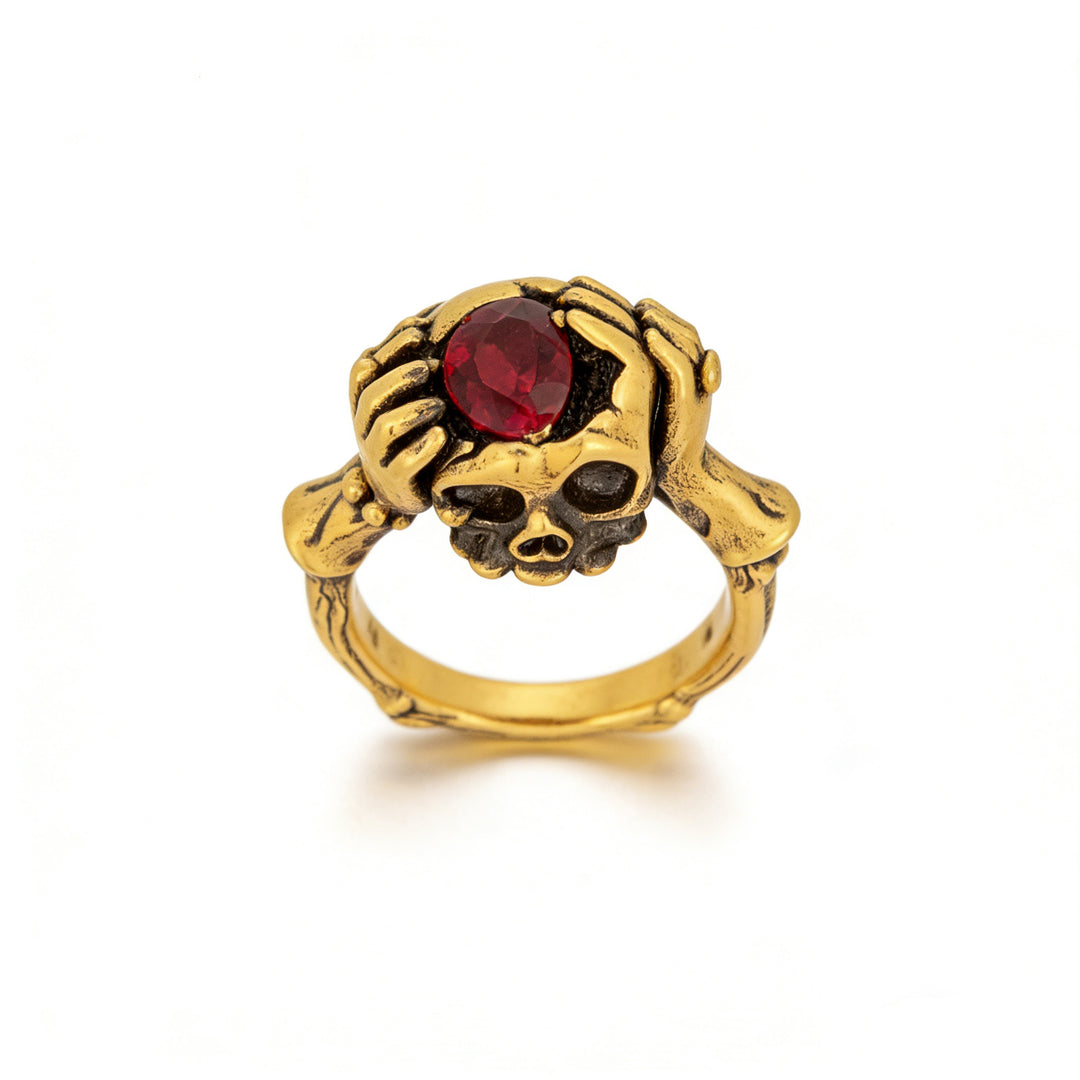 Vintage Black and Gold Skull Ring