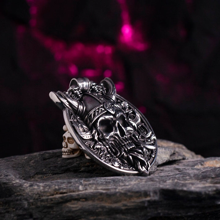 Skull relief pendant necklace