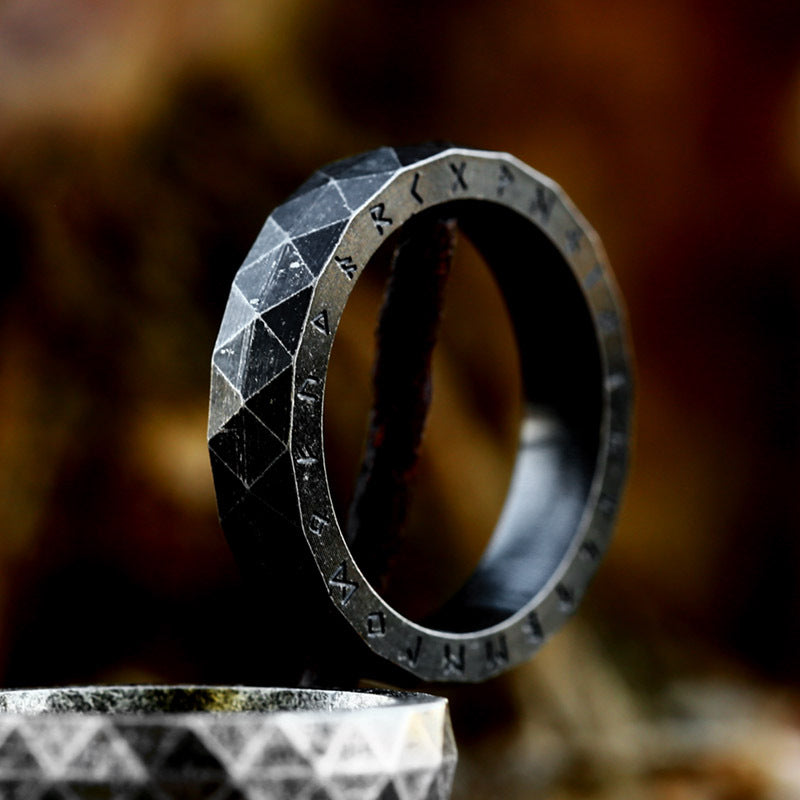 Viking rune rhombus ring