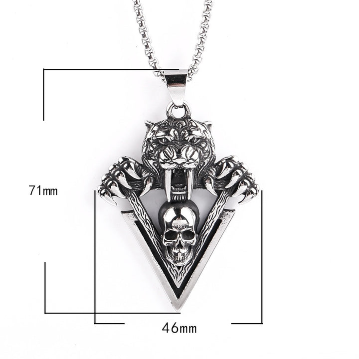 Sabretooth tiger, skull necklace