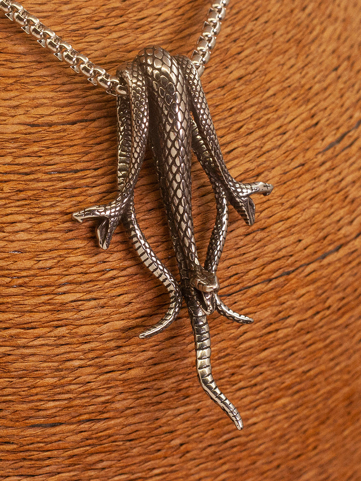 Three-Headed Snake Mamba Long Necklace