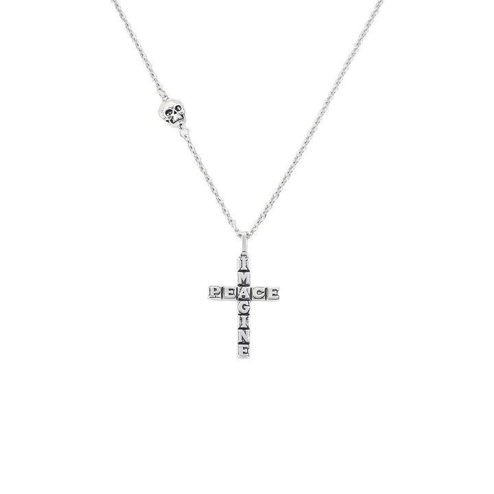 “IMAGINE PEACE” Skull Cross Necklace
