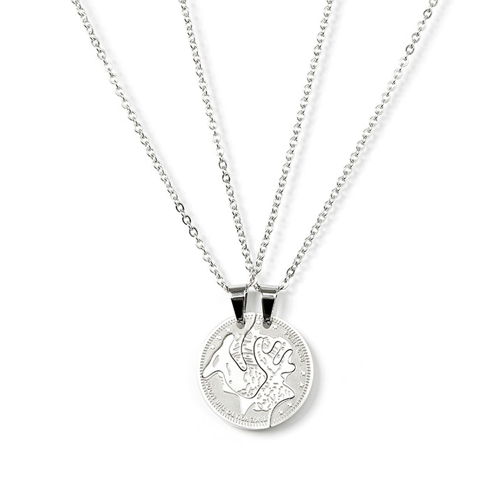 Deer puzzle couple necklace