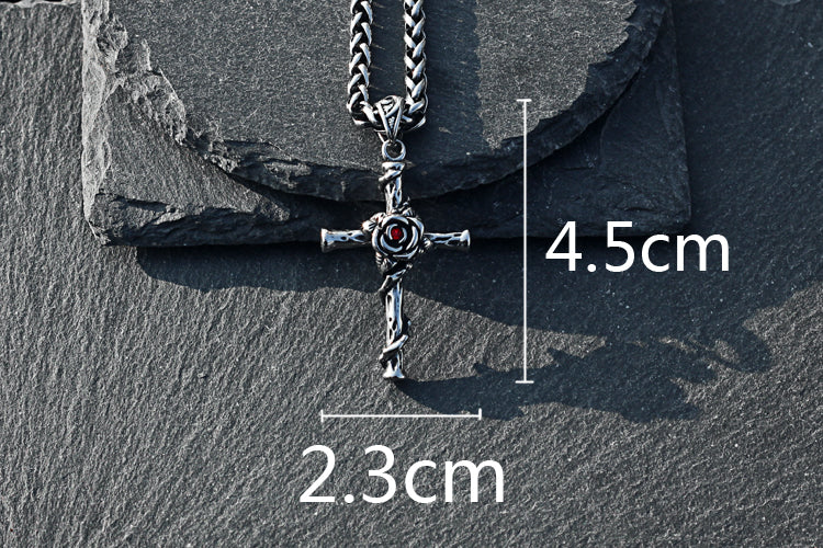 Rose Cross Necklace