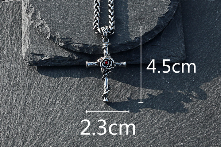 Rose Cross Necklace