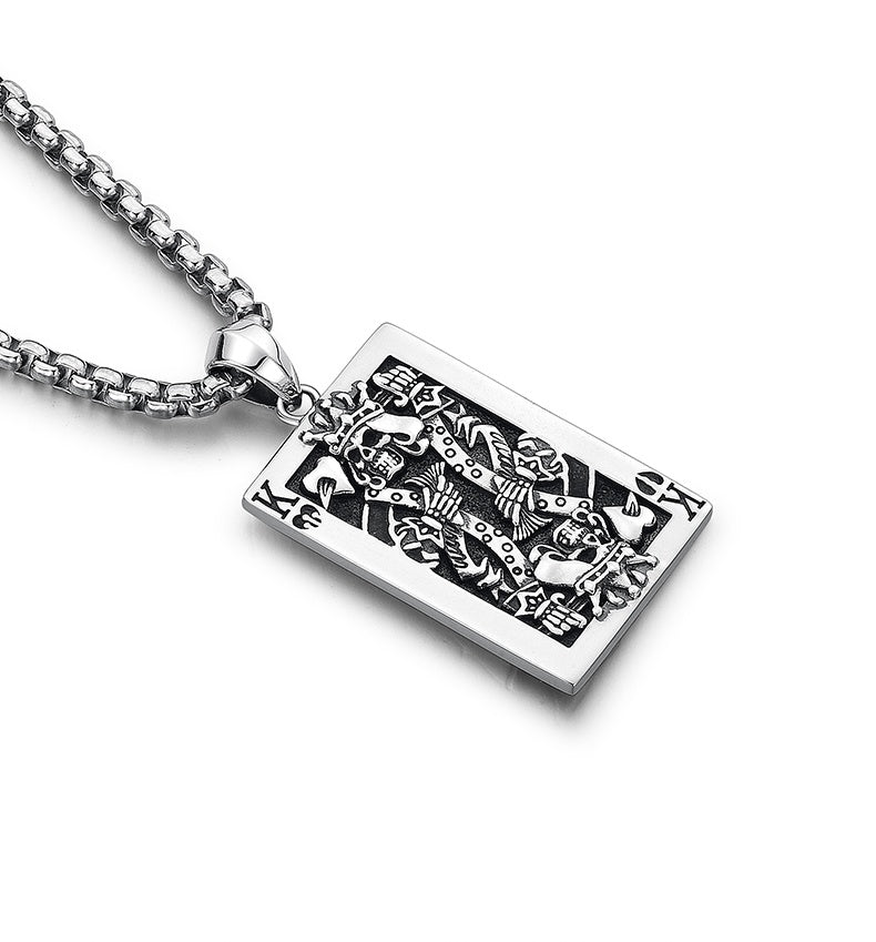 Playing Cards King K Necklace