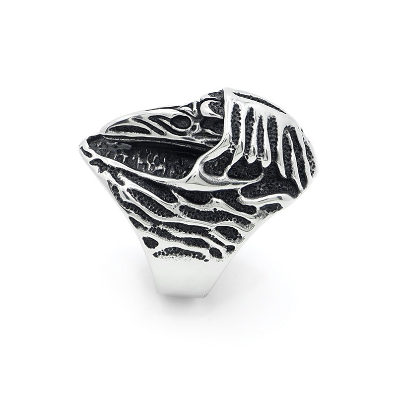 Vintage Wizard Raven Skull Ring