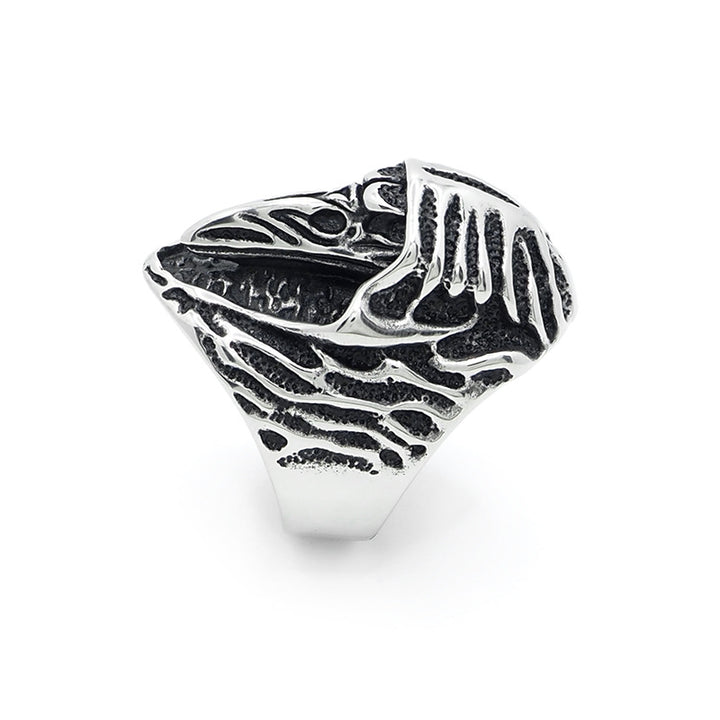 Vintage Wizard Raven Skull Ring