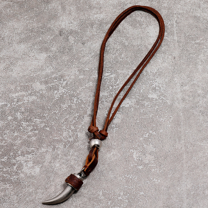 Metal wolf tooth necklace