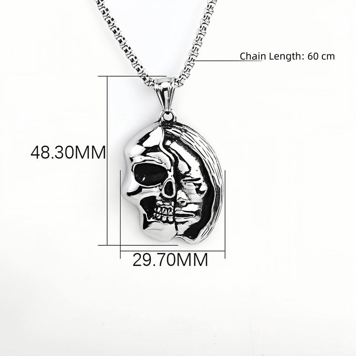 Half-Face Skull Necklace