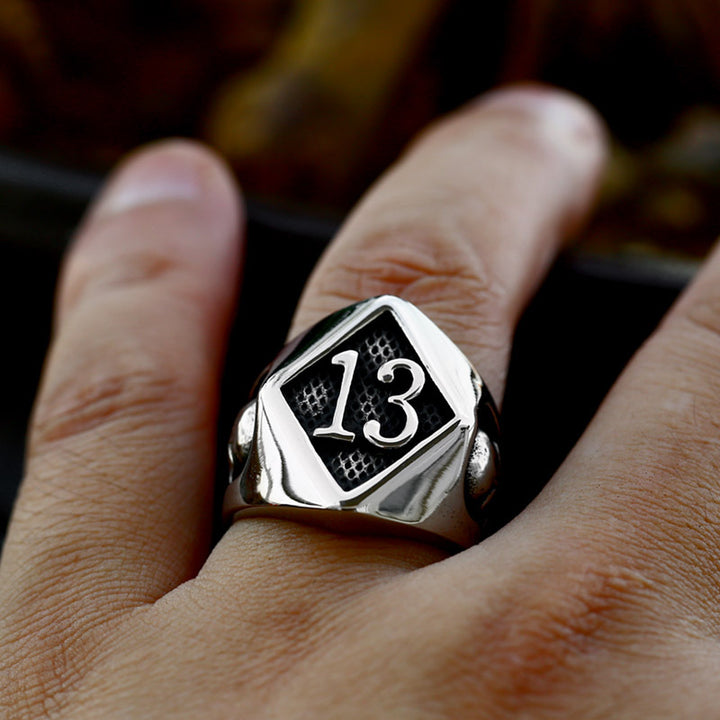 Lucky Number 13 Skull Ring