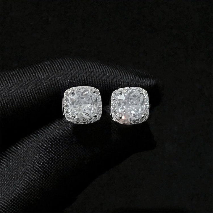 square diamond stud earrings