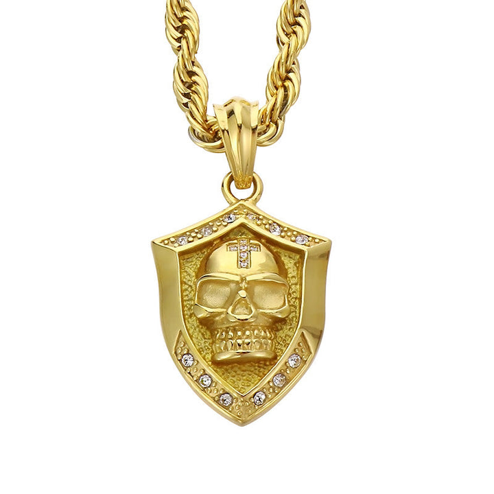 Skull Shield Pendant Necklace